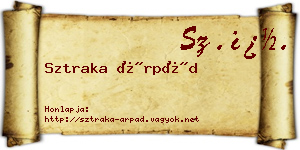Sztraka Árpád névjegykártya